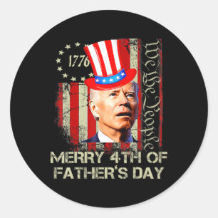 Grappige Joe Biden 4 juli vrolijke 4e Vaderdag Ronde Sticker