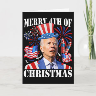 Grappige Joe Biden Prettig 4de Kerstmis 4de Juli Kaart