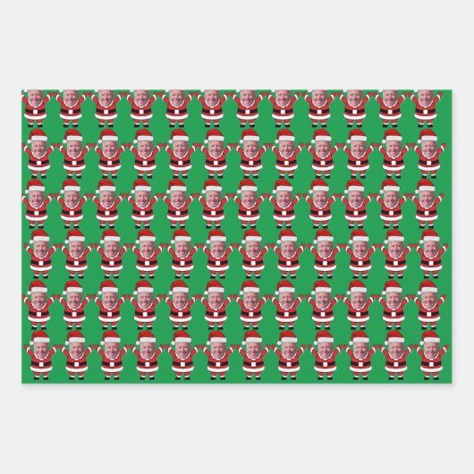 Grappige Joe Biden Sinterklaas Custom Gezicht Foto Inpakpapier Vel (Voorkant 2)