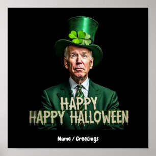Grappige Joe Biden St. Patrick's Day in de war Poster