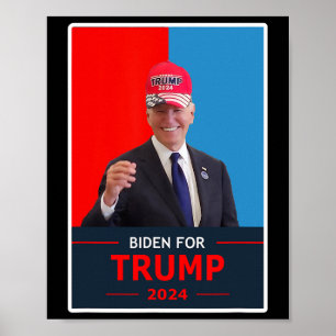 Grappige Joe Biden Voor Trump 2024 Verkiezing Draa Poster