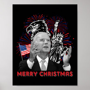 Grappige Joe Biden vrolijk kerstfeest in juli Usa Poster