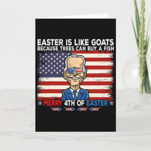 Grappige Joe Biden vrolijke 4e Pasen ontwerp vierd Kaart