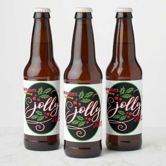 Grappige Jolly Juice Kerstmis Cheer Bier Fles Bier Etiket (Flessen)