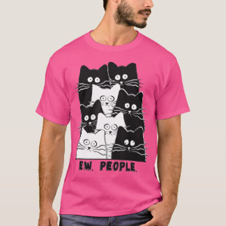 grappige jonge mensen met kat-kattenbroodjes t-shirt