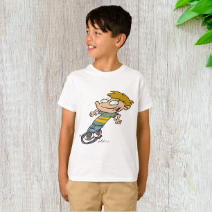 Grappige jongen die eenwieler rijdt t-shirt