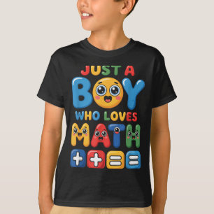 Grappige Jongen Die Van Wiskunde Houdt Cartoon T-shirt