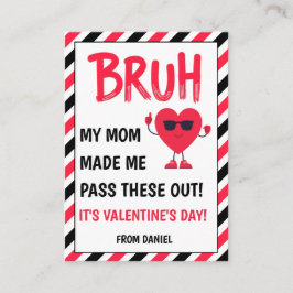 Grappige Jongens Cool Hart Zonnebril Valentijnkaar Informatiekaartje