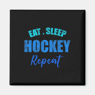 Grappige Jongens Hockey Speler Eet Slaap Hockey He Magneet