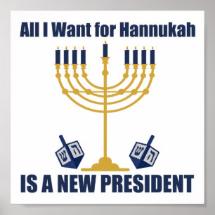 Grappige Joodse anti Trump politieke Chanoeka Poster