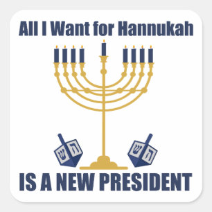Grappige Joodse anti Trump politieke Chanoeka Vierkante Sticker