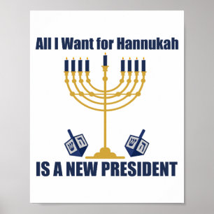Grappige Joodse anti-Trump politieke Hanukkah Poster