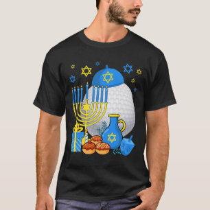 Grappige Joodse Golfbal Menora Gelukkig Hanukka Ch T-shirt