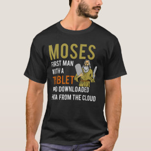 Grappige Joodse Pesach Mozes Tablet Data Cloud Com T-shirt