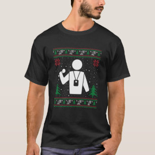 Grappige journalist Santa Hat Lelijke Kersttrui T-shirt