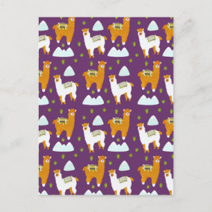 Grappige Joy Berg Winter Vakantie Alpaca Llama's Feestdagenkaart