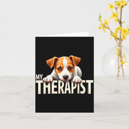 Grappige Jrt Puppy Mijn Therast Jack Russell Terri Kaart (Gele Bloem)