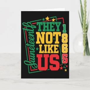 Grappige Juneteenth 1865 They Don't Like Us, Retro Kaart