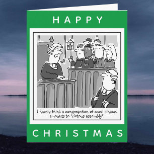 Grappige Juristen Grappige Rechtbank Kerst Cartoon Kaart