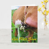 Grappige kaart "Get Well Soon" (Gele Bloem)