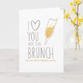 Grappige Kaart: Ik houd van u meer dan Brunch Kaart (Gele Bloem)