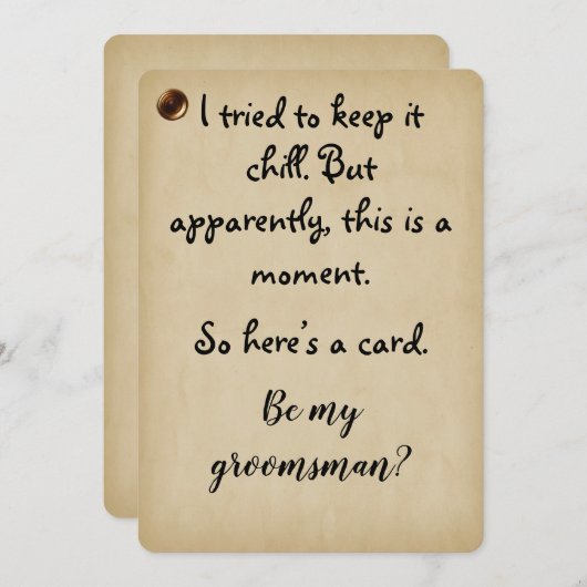 Grappige kaart om bruidsjonker te vragen (Voorkant / Achterkant)