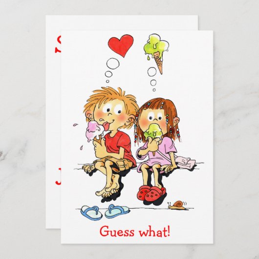 Grappige Kaarten om de Datum van je Bruiloft te De (Voorkant / Achterkant)