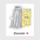 Grappige kaas en kaas rasp sticker (Vel)