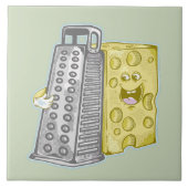 Grappige kaas en kaas rasp tegeltje (Voorkant)