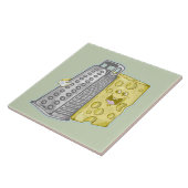 Grappige kaas en kaas rasp tegeltje (Zijkant)