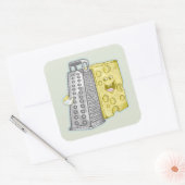 Grappige kaas en kaas rasp vierkante sticker (Envelop)