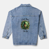 Grappige kabouter die van een pint geniet denim jacket (Achterkant)