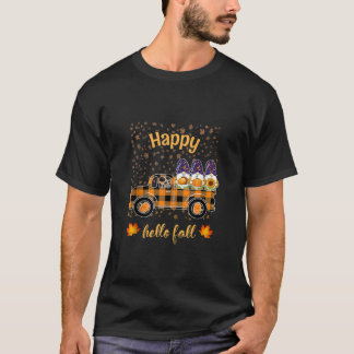 Grappige kabouters die pompoen vasthouden rijdend  t-shirt