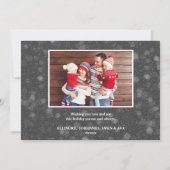 Grappige kabouters | Grijs Kerst Feestdagen Foto Feestdagenkaart (Achterkant)