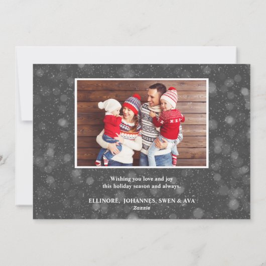 Grappige kabouters | Grijs Kerst Feestdagen Foto Feestdagenkaart (Achterkant)