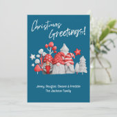 Grappige kabouters kerstgroeten feestdagenkaart (Staand voorkant)