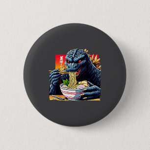 Grappige Kaiju Eet Ramen Japanse Monsterliefhebber Ronde Button 5,7 Cm