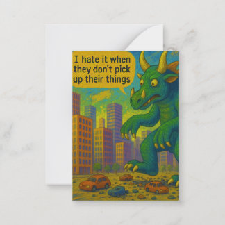 Grappige Kaiju monster kunst stappen op dingen Fan Notitiekaartje