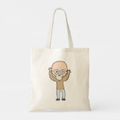 Grappige Kale Excentrieke Oude Man met Baard Tote Bag (Achterkant)