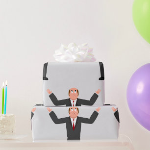 Grappige Kale Zakenvrouw die de Schouders Ophaalt Cadeaupapier