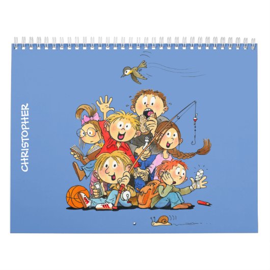 Grappige kalender voor kinderen - Blauwe kinderkal (Hoes)