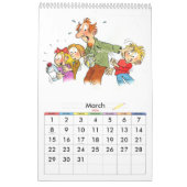 Grappige kalender voor kinderen gepersonaliseerd b (Mar 2026)