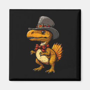 Grappige kalkoen dinosaurus Thanksgiving Schattige Magneet