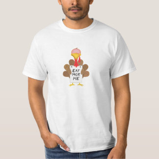 Grappige kalkoen eet meer taart bord Thanksgiving T-shirt