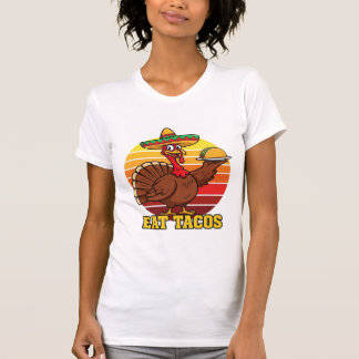 Grappige kalkoen eet taco's Thanksgiving T-shirt  