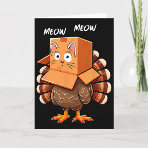 Grappige Kalkoen Kat Miauw Mannen Vrouwen Kinderen Kaart