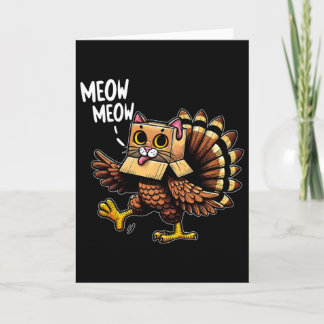 Grappige Kalkoen Kat Miauw Mannen Vrouwen Kinderen Kaart