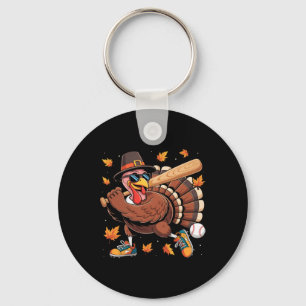 Grappige Kalkoen Verkoop Speldag Thanksgiving Mann Sleutelhanger