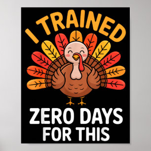 Grappige kalkoen zegt Thanksgiving galop ik heb nu Poster