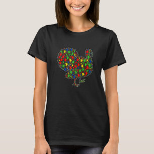 Grappige kalkoendieren puzzelstukken Autisme bewus T-shirt
